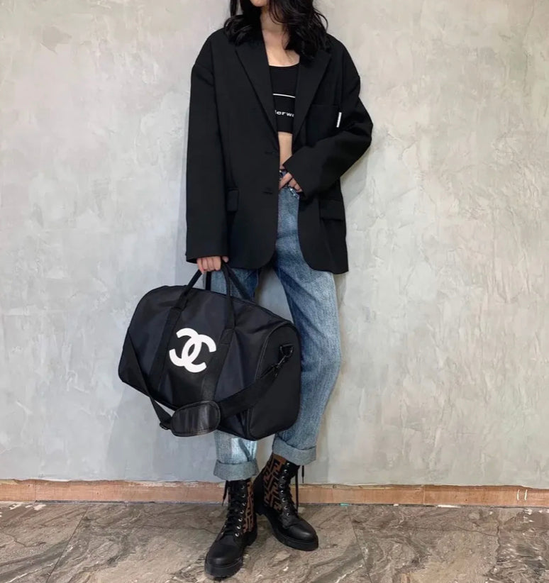 Chanel Gym/Travel Bag - White Logo