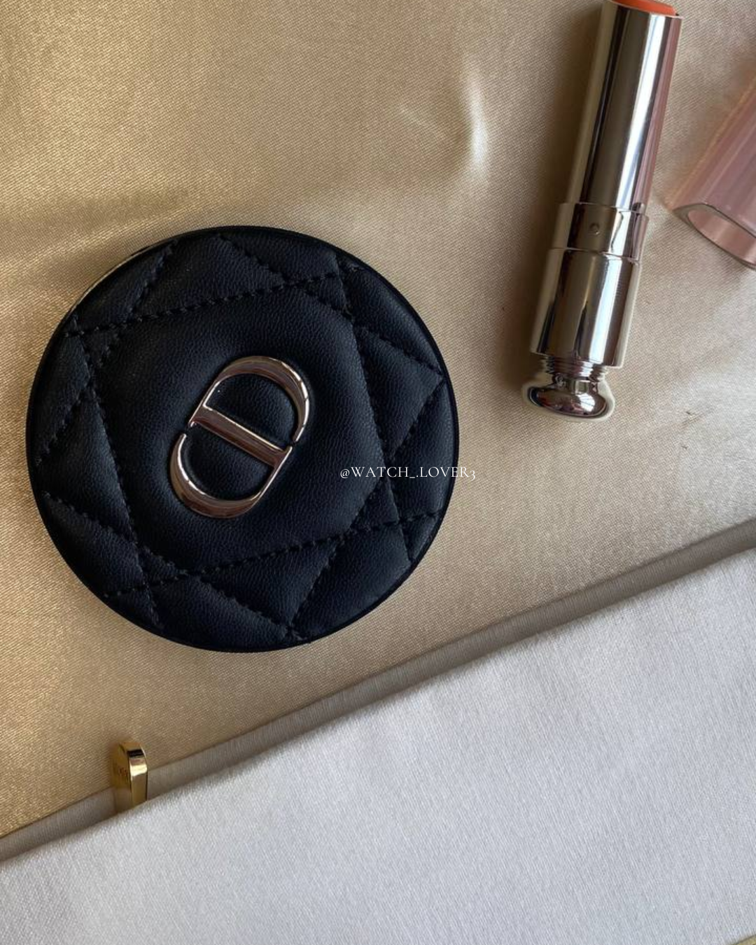 Dior Double Face Mirror - Black Leather