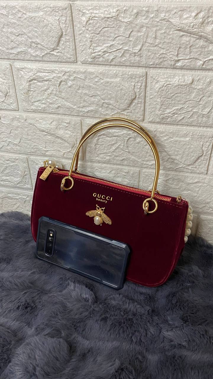 Gucci Velvet Bag - Red