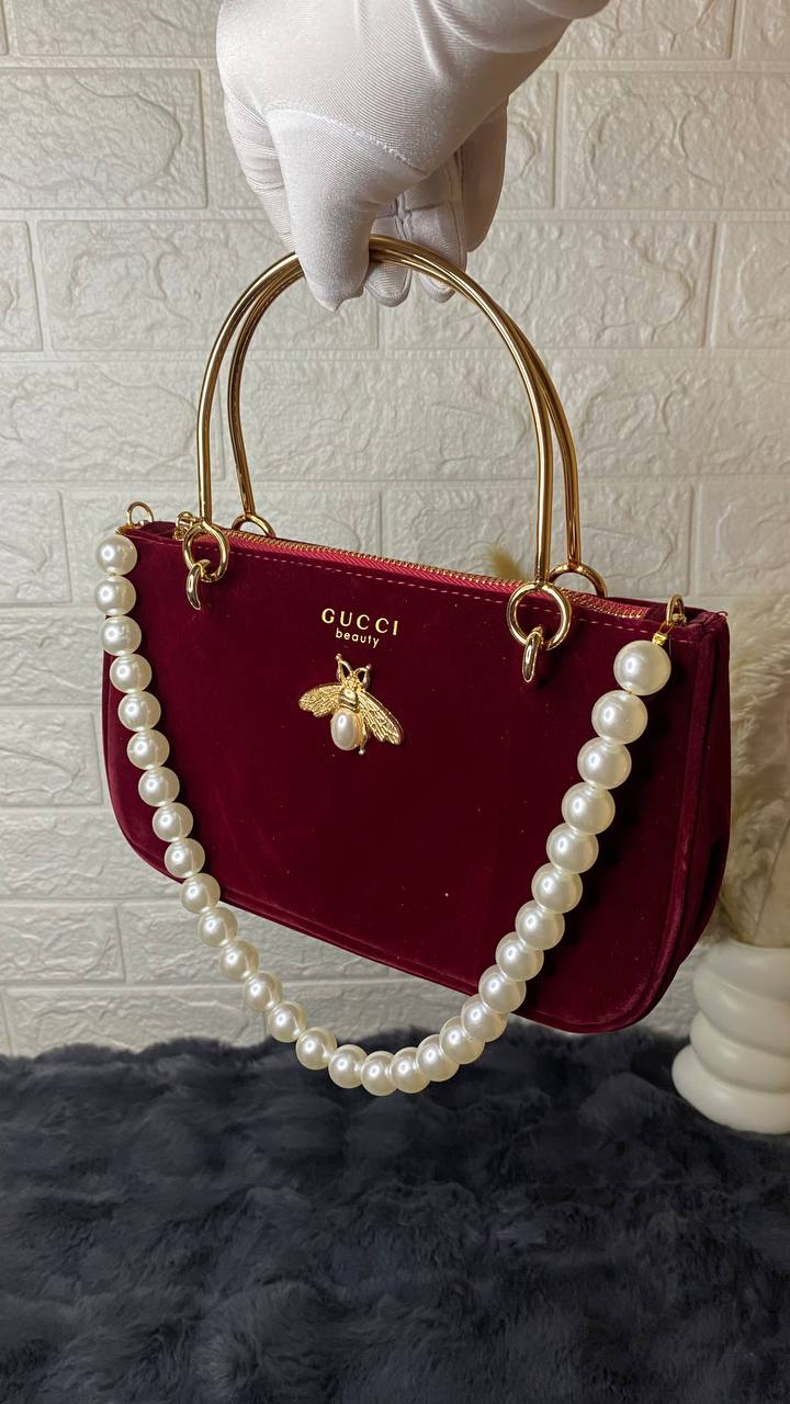 Gucci Velvet Bag - Red