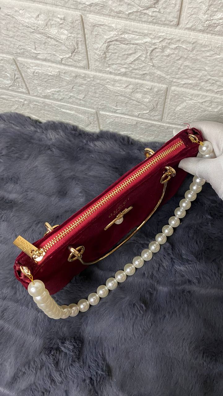 Gucci Velvet Bag - Red