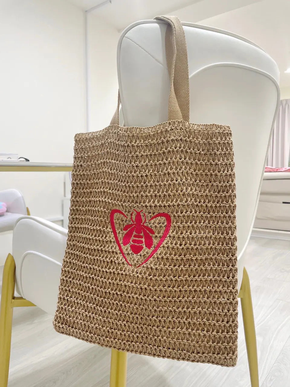 Guerlain Raffia Cotton Tote Bag