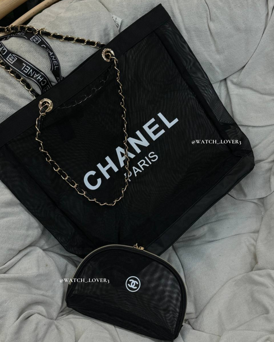 Chanel Mesh Tote Bag With Pouch