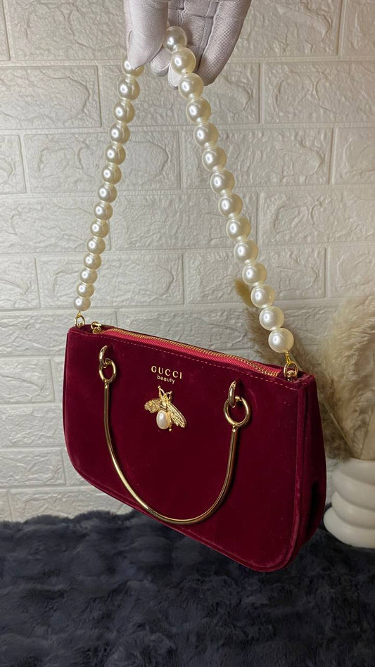 Gucci Velvet Bag - Red