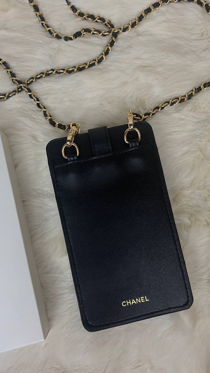 Chanel Coco Crush Crossbody Phone Holder Bag - Black